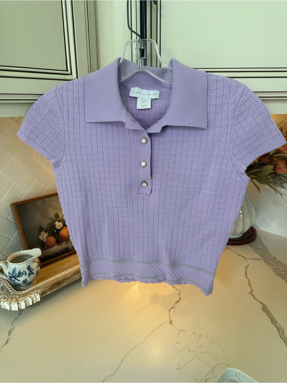 House of Harlow 1960 Lavender Knit Polo Women's Two-Piece Size XS - Picture 2 of 7